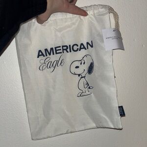 American Eagle Outfitters White Drawstring Bag